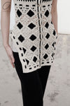 SWAYING/KNIT Embroidered Crochet Vest with Bandeau White/Black SW22SST57
